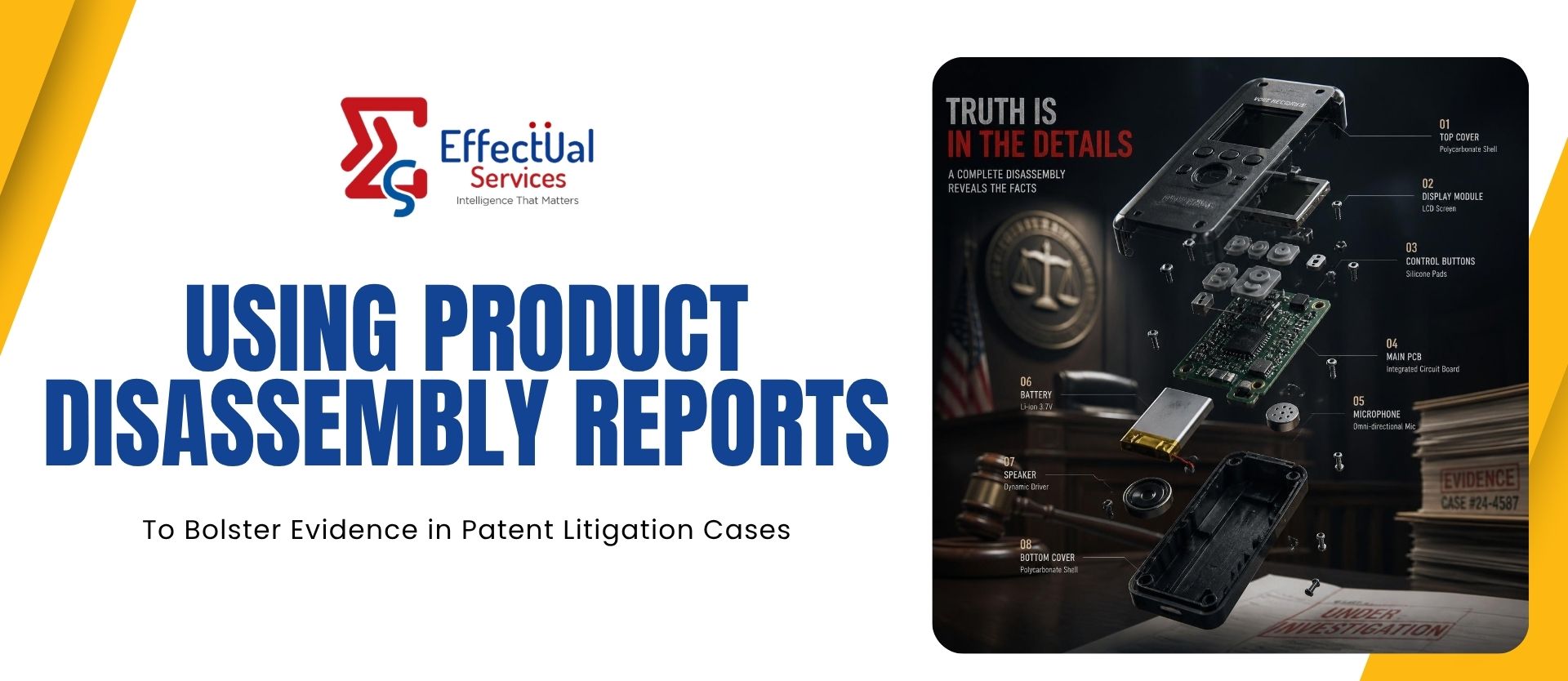 Using Product Disassembly Reports to Bolster Evidence in Patent Litigation Cases